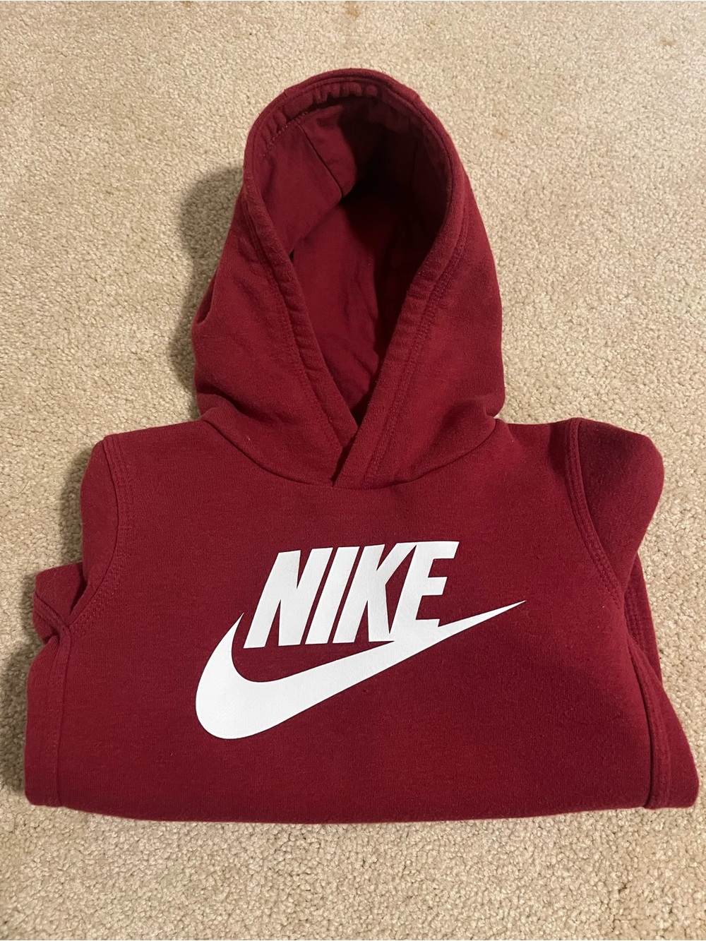 Nike Toddler Maroon Pullover Hoodie with White Swoosh